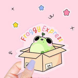 Pegatina de correo de rana linda / Pegatina kawaii hecha a mano / Pegatina para Kindle