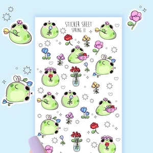 Pegatinas para planificador de primavera / Pegatinas kawaii para diario de primavera