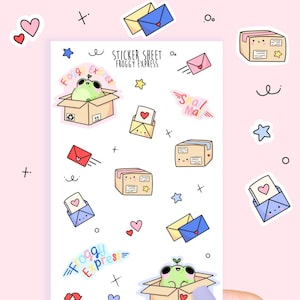 Pegatinas de correo kawaii / Rana linda