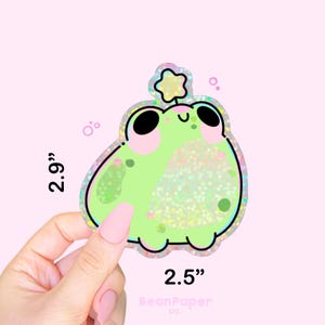 Pegatina de rana para portátil o pegatina kawaii para botella de agua