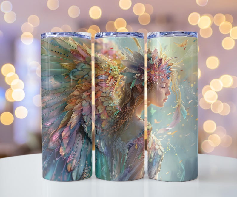 Angel designs (Variety) 20 oz stainless steel tumbler Angel 2