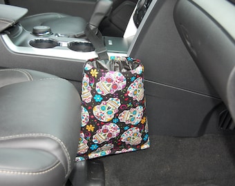 Car Trash Litter Bag Sugar Skull