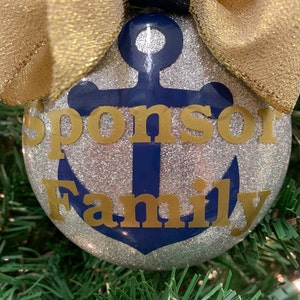 Sponsor family Christmas ornament. NAVY