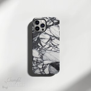 Black Tie Marble - Phone Case from Marble Stone Collection - Tough Glossy or Matte Protective cover for iPhone / Samsung Galaxy models