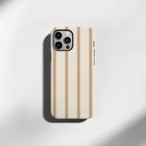 Coffee 3x4 Stripes  - Phone Case from Classic Collection - Tough Glossy or Matte Protective cover for iPhone / Samsung Galaxy models