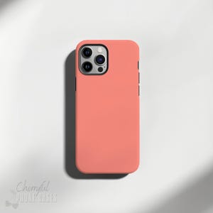 Salmon Sizzle - Custodia per telefono della collezione Solid Minimalist - Custodia protettiva resistente, lucida o opaca per modelli iPhone / Samsung Galaxy
