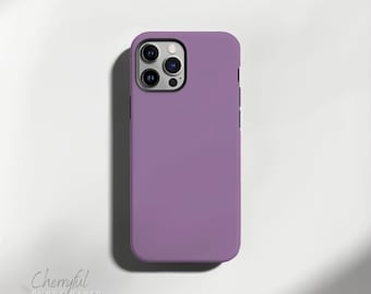 May include: A solid lavender phone case with a black camera module. The case has a smooth, matte finish and is designed to fit a smartphone. The brand name "Cheryful PHONE CASES" is printed in a script font at the bottom left.