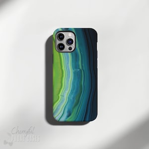 Into the Blue - Phone Case from Paint Splash Art Collection - Tough Glossy or Matte Protective cover for iPhone / Samsung Galaxy models