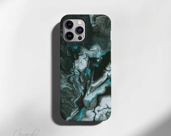 Smoky Jade - Handyhülle aus der Paint Splash Art Collection - Robuste, glänzende oder matte Schutzhülle für iPhone/Samsung Galaxy Modelle