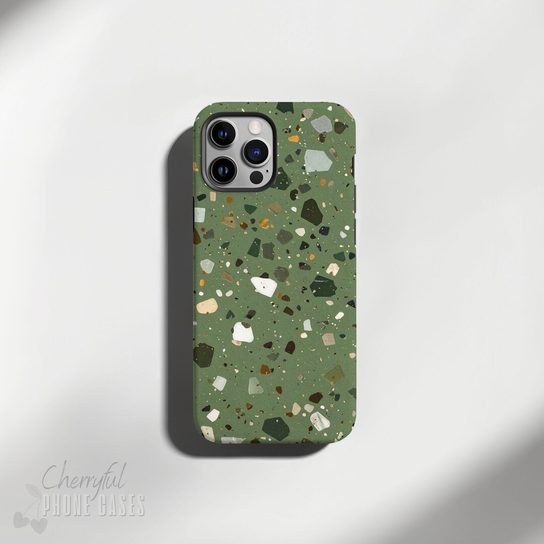 Rustic Olive - Phone Case From Terrazzo Tile Collection - Tough Glossy ...