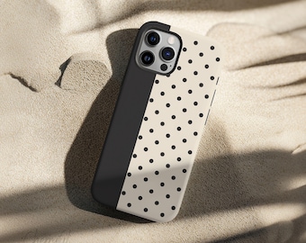 Classic Contrast  - Phone Case from Polka Dot Collection - Tough Glossy or Matte Protective cover for iPhone / Samsung Galaxy models