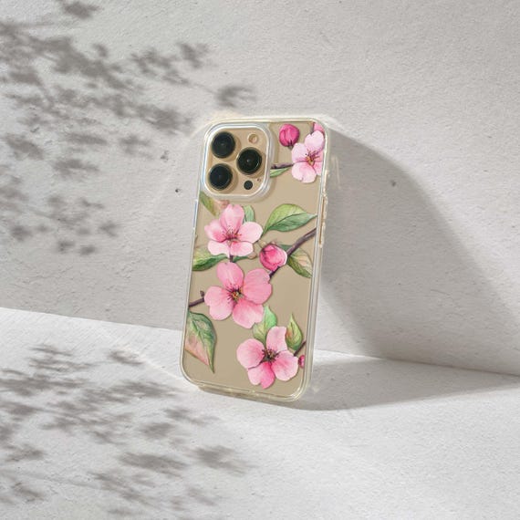 Sprinkle of Spring  Clear Phone Case for iPhone 16, 15, 14, 13, 12  /Pro/Pro Max/Plus/Mini | Cherry Blossom Sakura | Romantic Aesthetic Case