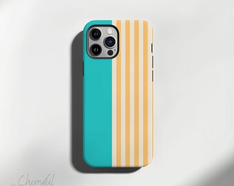 Funda para teléfono Turquoise Sunset de la colección Simply Striped. Resistente, brillante o mate, para iPhone y Samsung Galaxy.