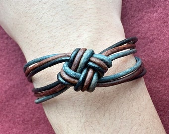 Square Knot leather bracelet