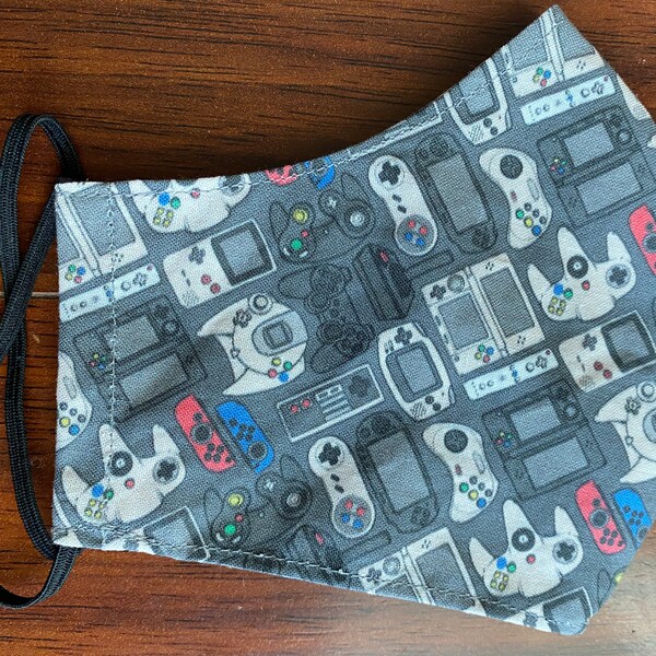 Small Adult Face mask (5.5 in.) with filter pocket (filter not included) Video Games Special print limited amount petal signature cotton