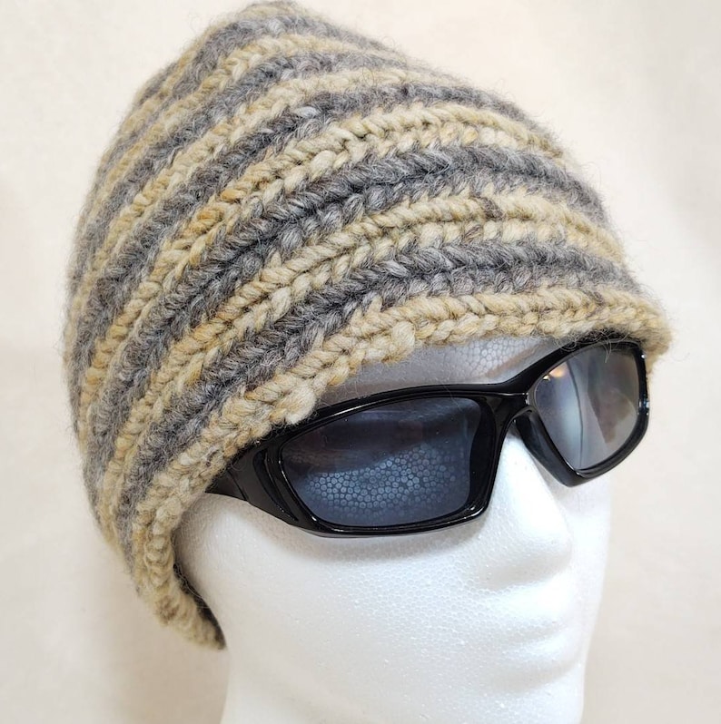 Ready to Ship Gift Nalbinding Hat WNH112021 Adult Natural and Plant-Dyed Handspun Wool