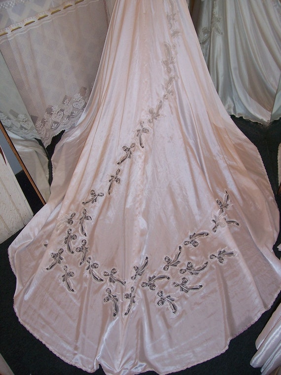 Vintage White Satin Wedding Gown
