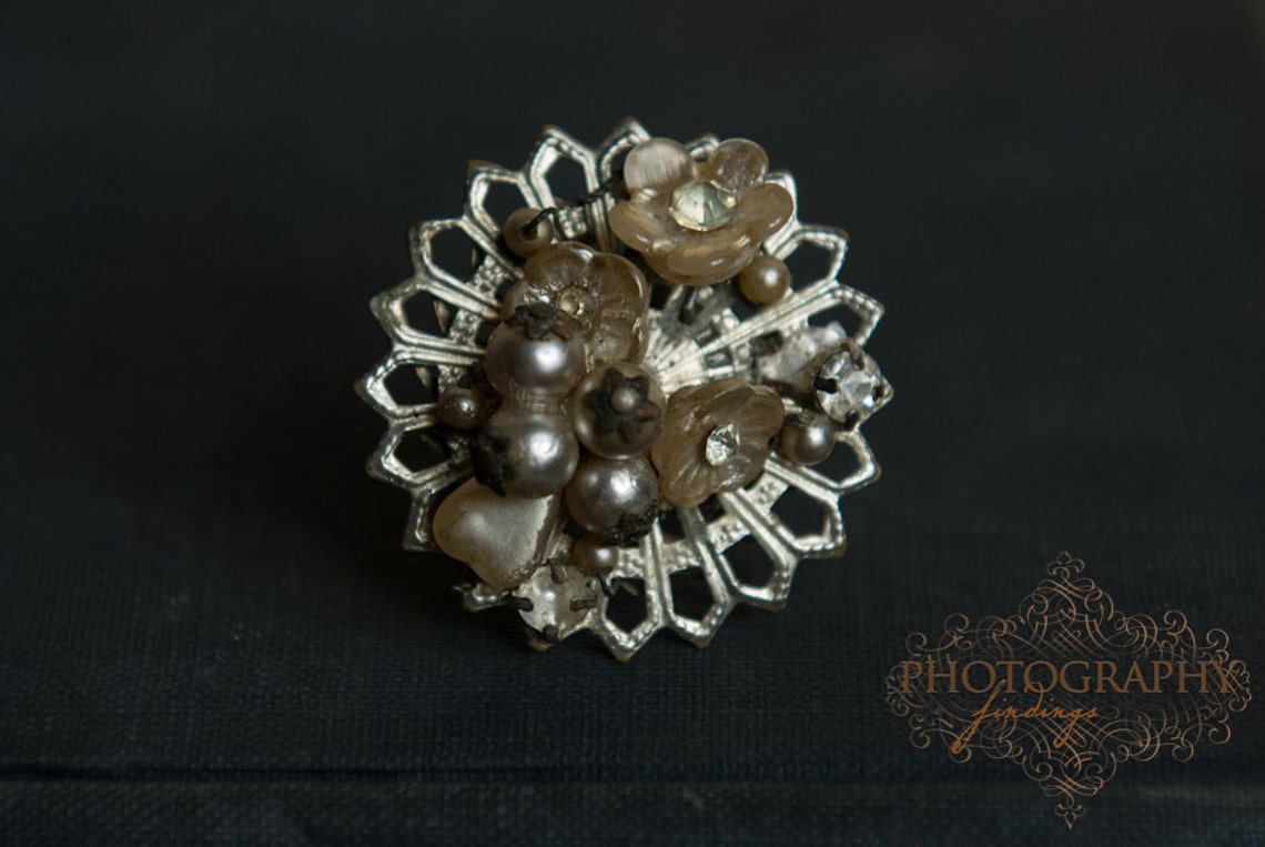 Vintage 1960s Ornate Funky Costume Jewelry Ring Size 9 Etsy