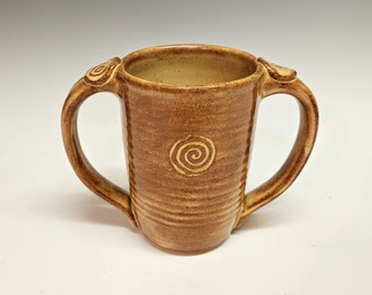 Butterscotch Two-Handled Tall Mug, Adaptive Pottery