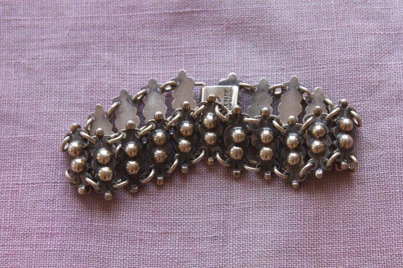 Vintage sterling mexican ball bead bracelet image 2
