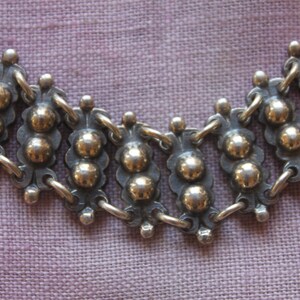 Vintage sterling mexican ball bead bracelet image 1