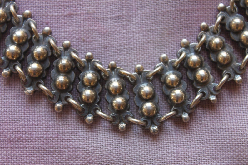 Vintage sterling mexican ball bead bracelet image 1