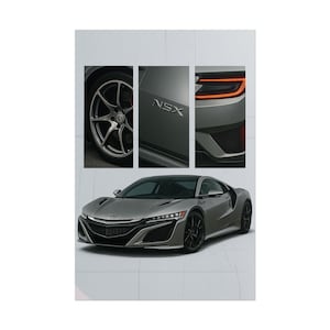 Car Poster, Automotive Wall Art, Acura NSX Print, Man Cave Decor, Garage Poster, Car Lover Gift