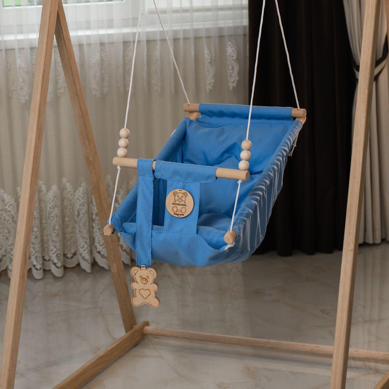 Soft swing Transformer for children from birth to 5 years, color blue, adjustable in sitting and lying position