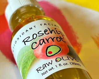 Organic Rosehip Carrot Serum – Anti Aging – Moisturizing Face Oil with Vitamin E and Botanicals