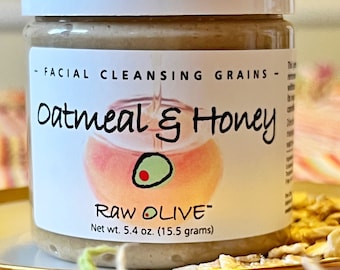 Limpiador facial orgánico de avena y miel: exfoliante suave