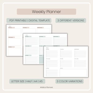 Weekly To-do Planner Printable Landscape | Personal To-do Planner Digital Template | Weekly To-do List Digital Download | Weekly Planner PDF