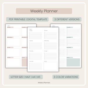 Weekly To-do Planner Printable Portrait | Personal To-do Planner Digital Template | Weekly To-do List Digital Download | Weekly Planner PDF