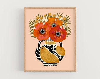 Folksy Poppies - Art Print