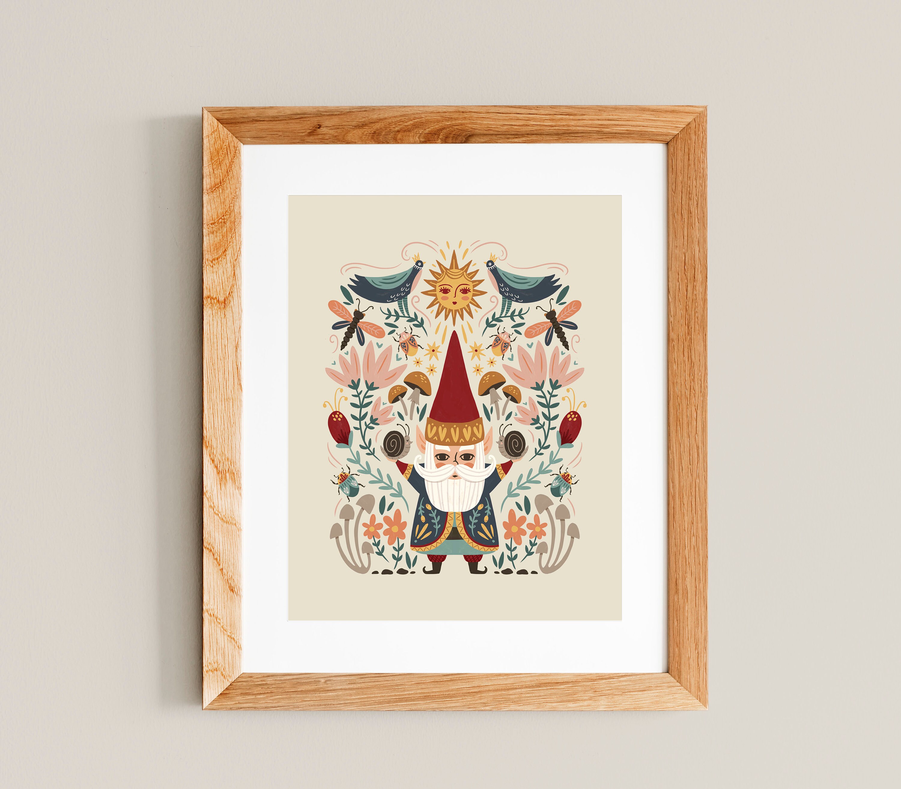 Gnome Life - Garden Art Print 8x10