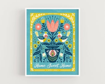 Home Sweet Home - Bird Art Print