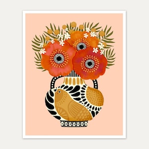 Folksy Poppies Art Print image 4