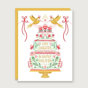 Wedding Cake - Love Birds Greeting Card