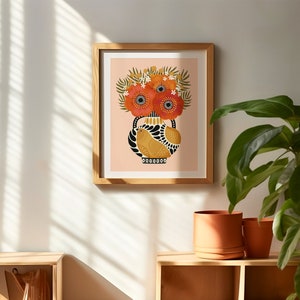 Folksy Poppies Art Print image 3