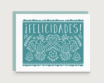 Felicidades - Picado Spanish Wedding Card