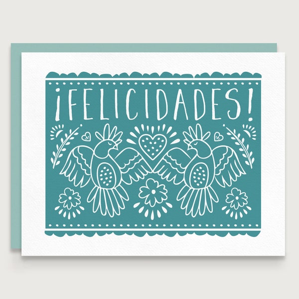 Felicidades - Picado Spanish Wedding Card