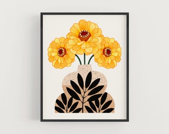 Flowers in Vase - Series III - Art Print