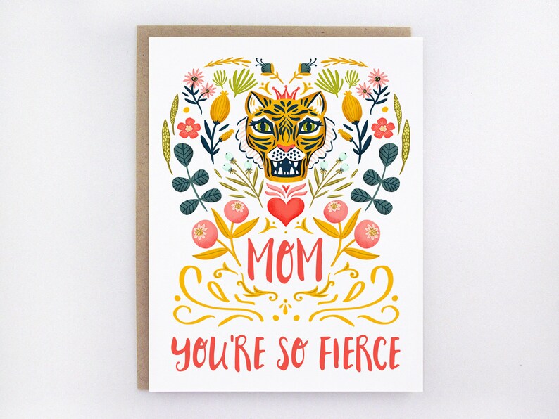 Mom You're So Fierce Tiger Card image 1