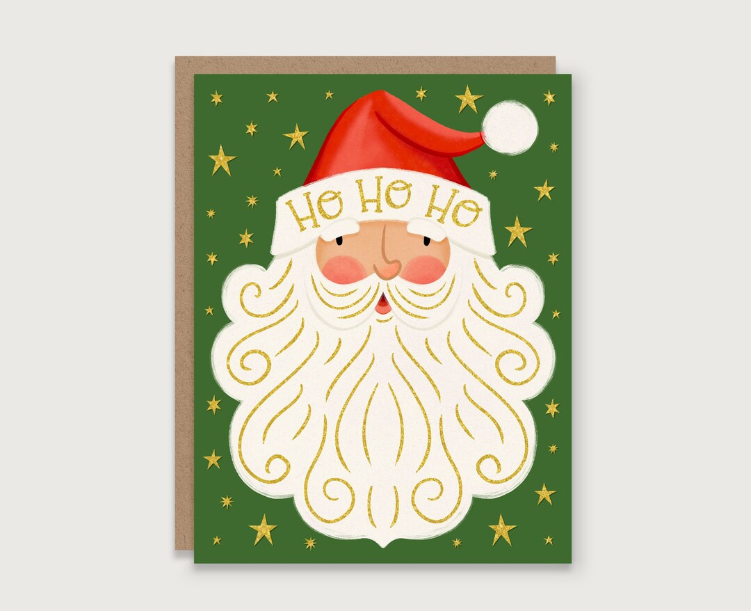 Ho Ho Ho Santa - Christmas Card - Etsy