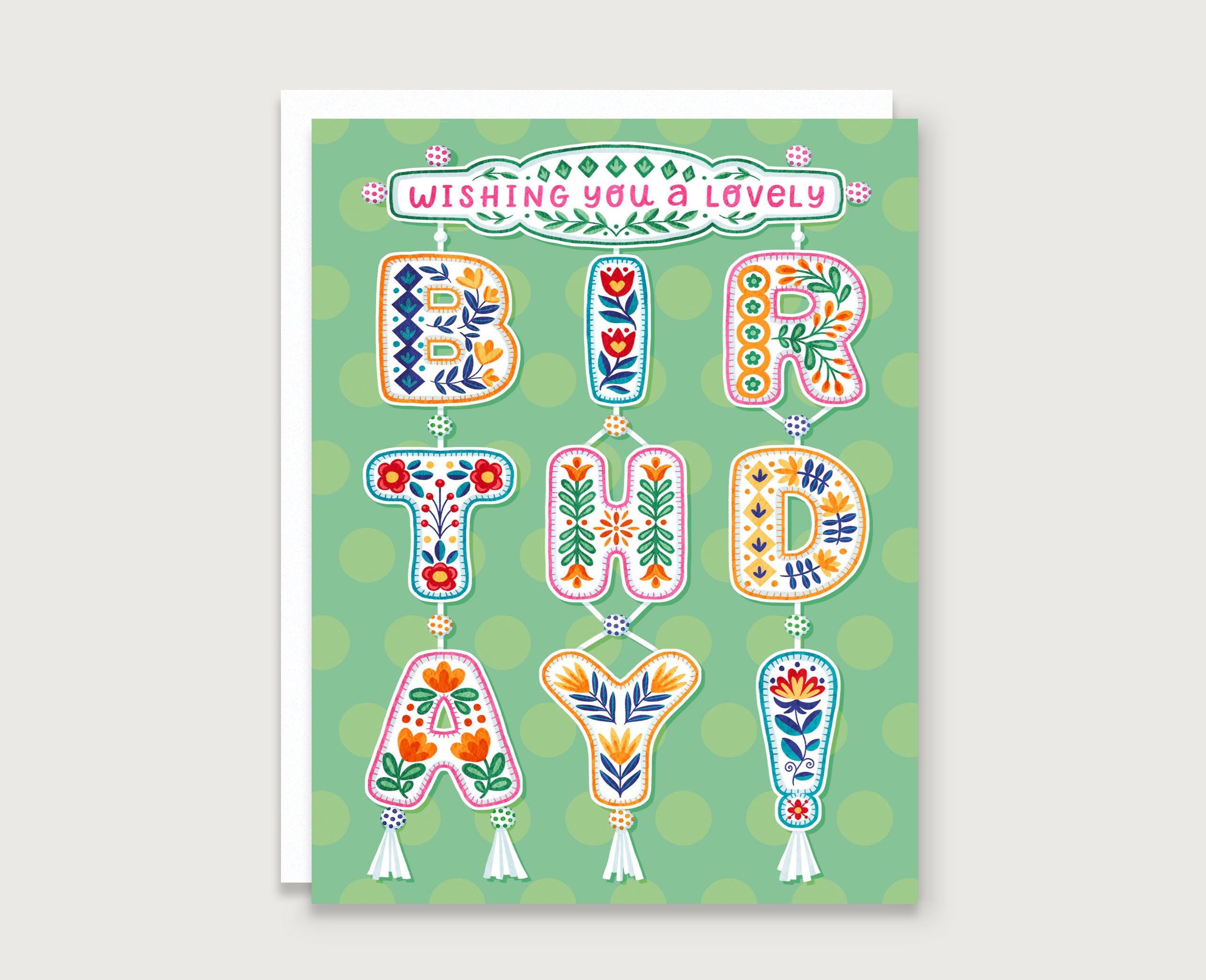 Folk Art Birthday Lettering