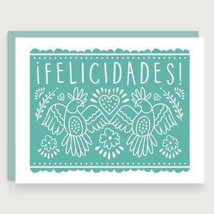 Felicidades - Picado Spanish Wedding Card