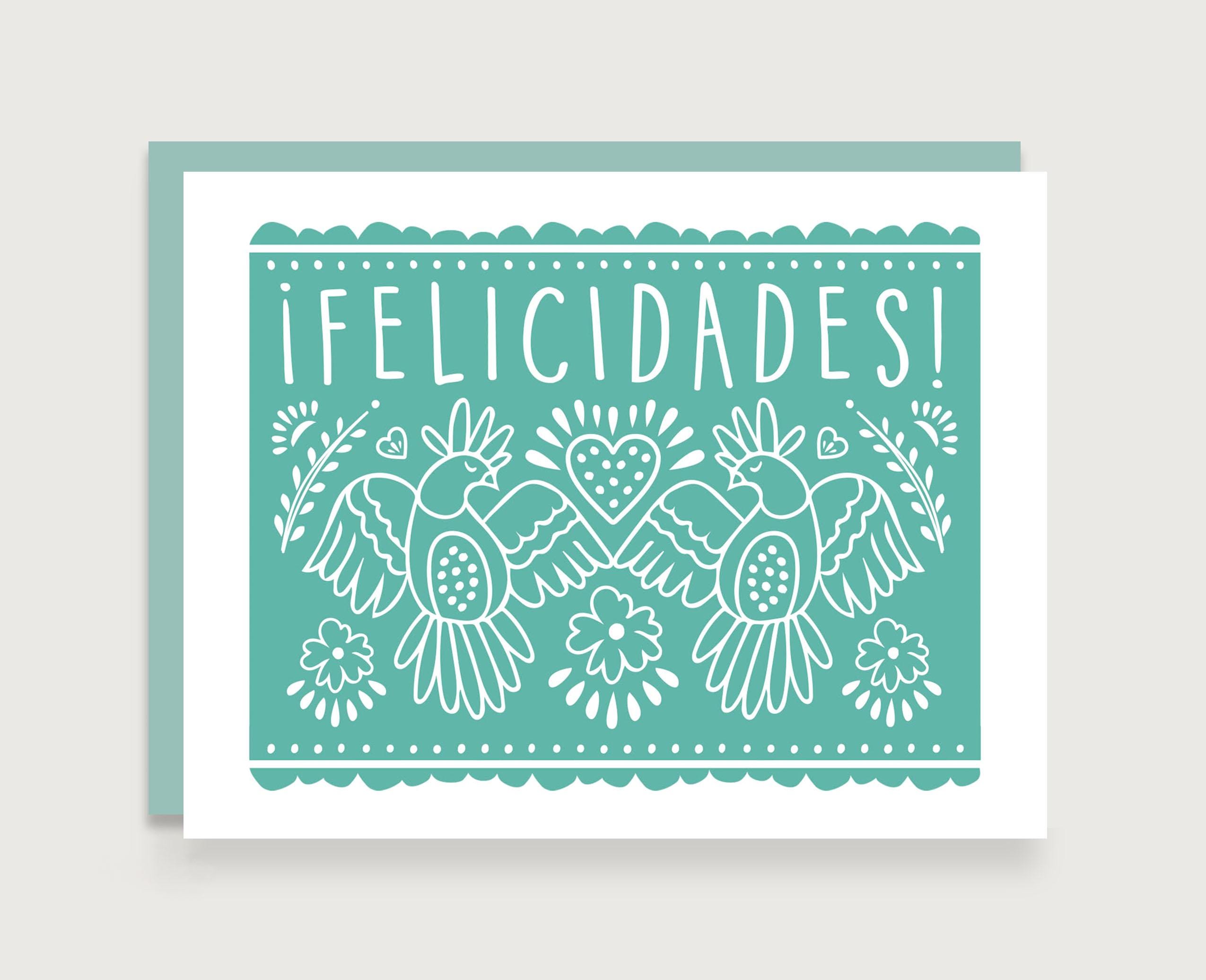 Felicidades - Picado Spanish Wedding Card - Etsy Felicidades - Picado Spanish Wedding Card - Etsy
