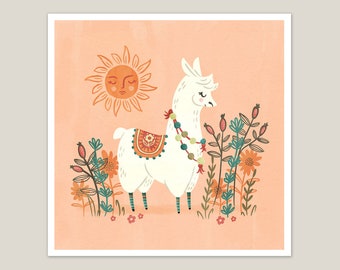 Pretty Llama - Art Print 8x8