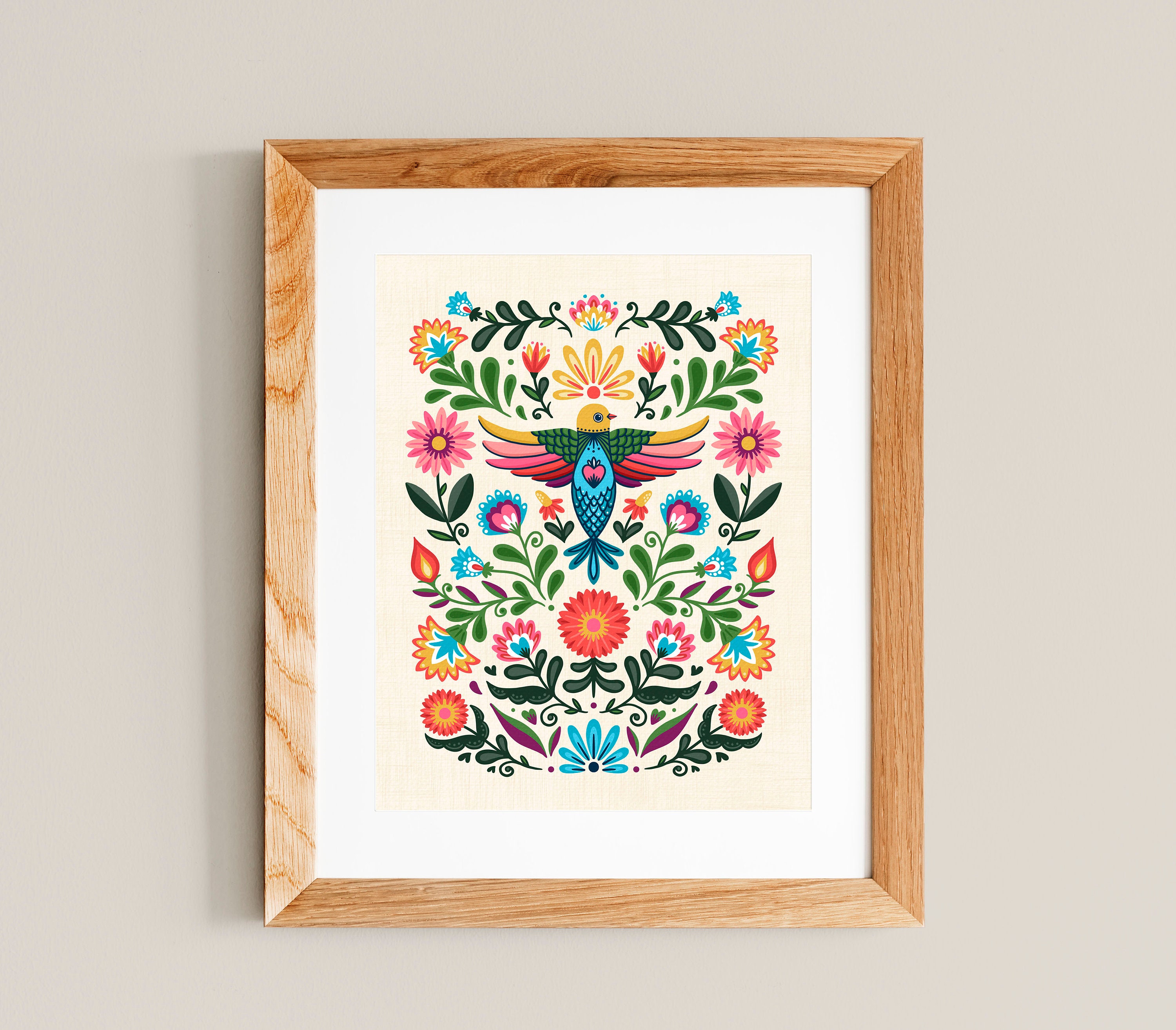 Folk Art Flora - Art Print 8x10