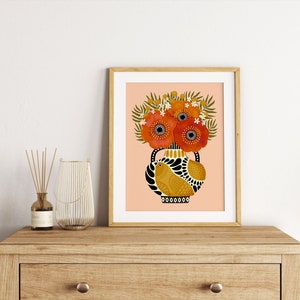 Folksy Poppies Art Print image 2