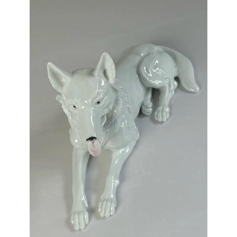 希少な深川製磁の犬の置物：アンティーク有田藍染彫刻 - Etsy 日本